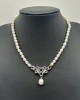 Silver Flower Pearl Necklace