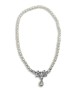 Silver Flower Pearl Necklace