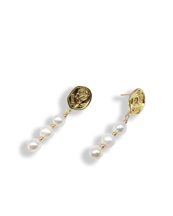 Three Pearl Earrings