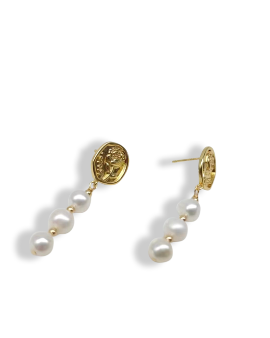 Three Pearl Earrings