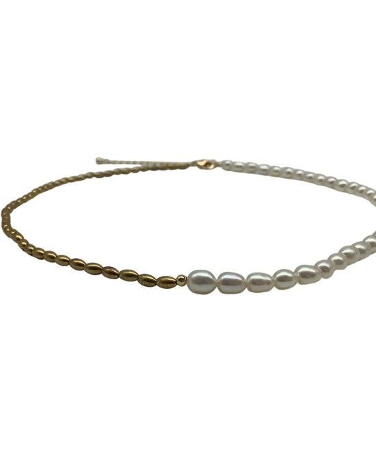 Millet Beads Chocker Half Gold Water Drop Natural Beads