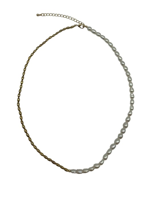 Millet Beads Chocker Half Gold Water Drop Natural Beads