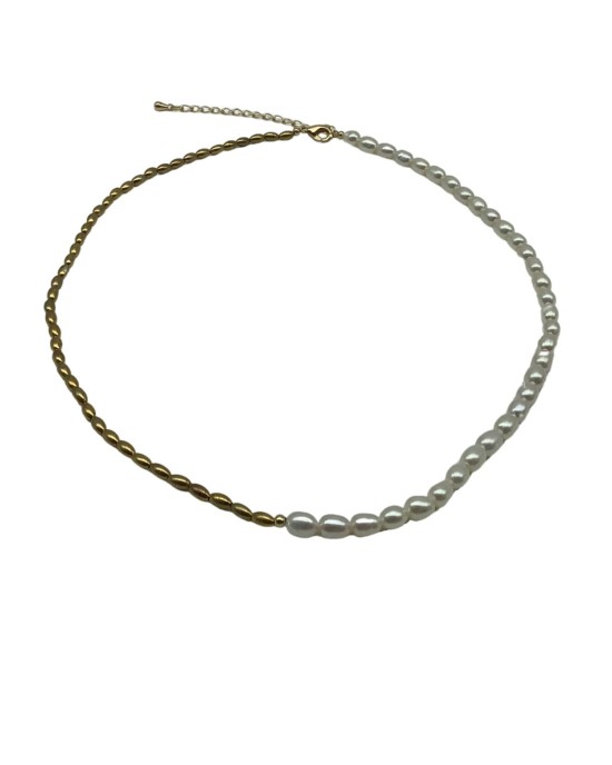 Millet Beads Chocker Half Gold Water Drop Natural Beads