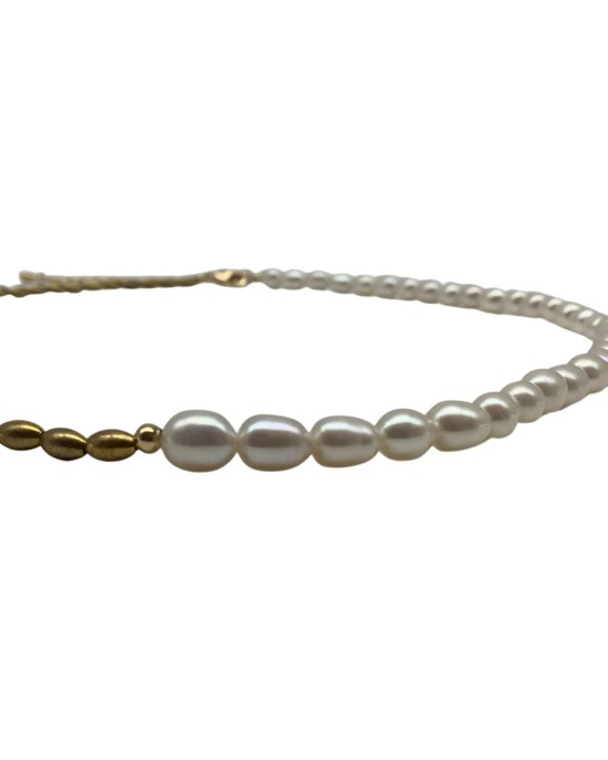 Millet Beads Chocker Half Gold Water Drop Natural Beads