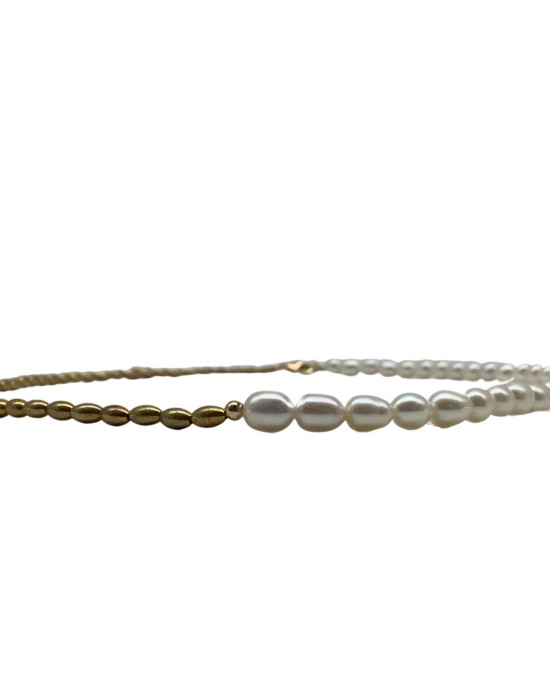 Millet Beads Chocker Half Gold Water Drop Natural Beads