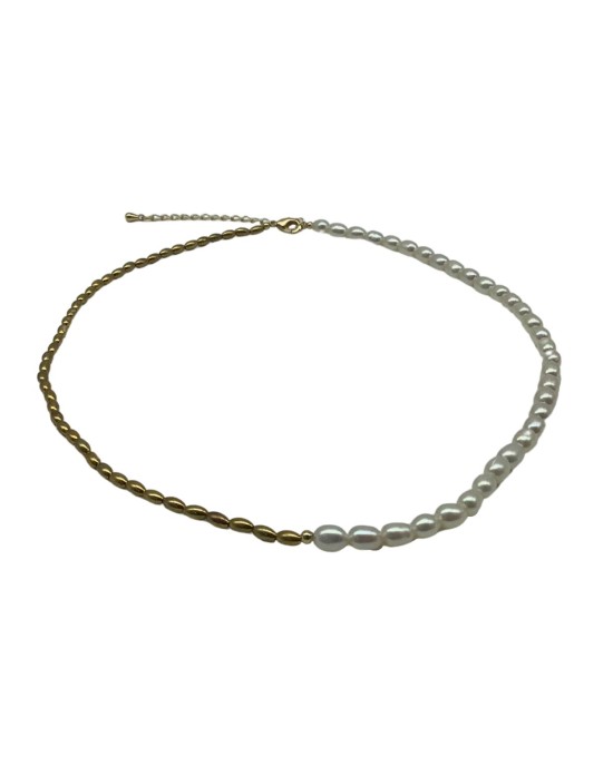 Millet Beads Chocker Half Gold Water Drop Natural Beads