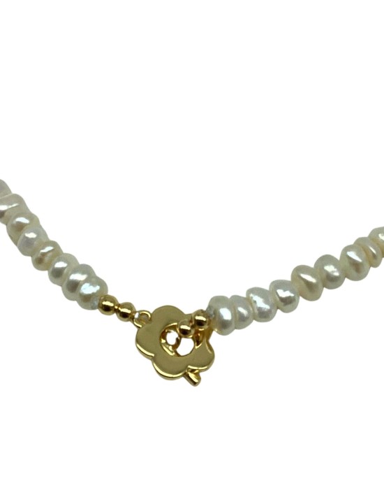 Baroque Beads String OT Buckle Necklace