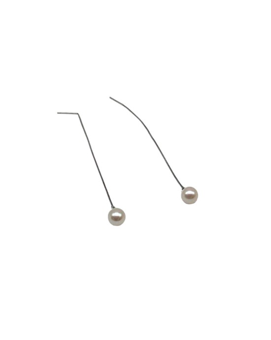 Silver Pearl Ear Thread