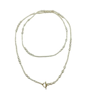Long White Multi-Purpose Pearl Necklace