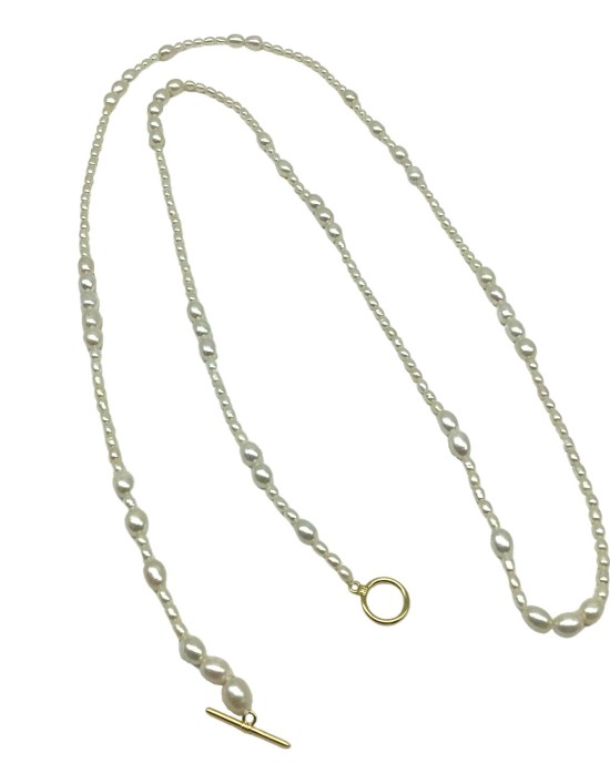 Long White Multi-Purpose Pearl Necklace